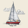 Happy Sails - Ladies T-Shirt V-Neck