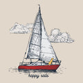 Happy Sails - Ladies Curvy V-Neck Tee