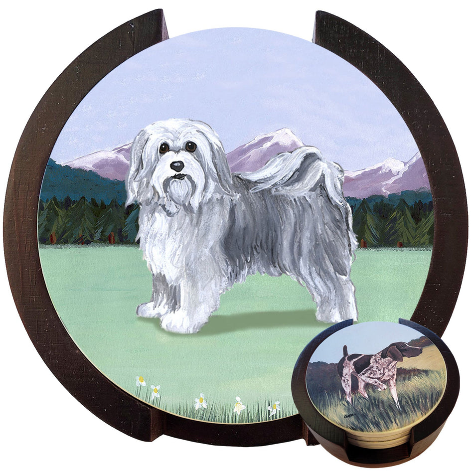 Havanese Scenic Bisque Coaster Set