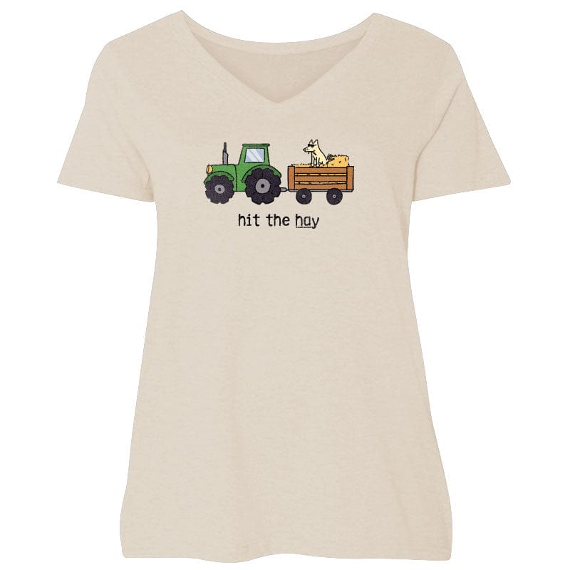 Hit the Hay - Ladies Curvy V-Neck Tee