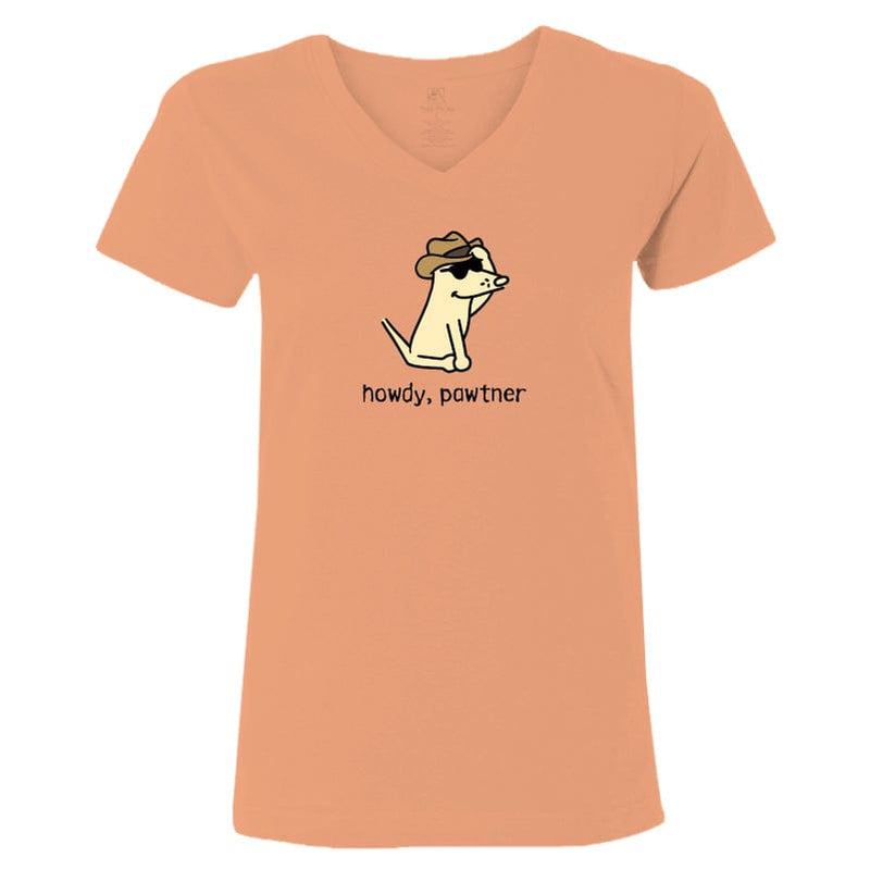Howdy Pawtner - Ladies T-Shirt V-Neck