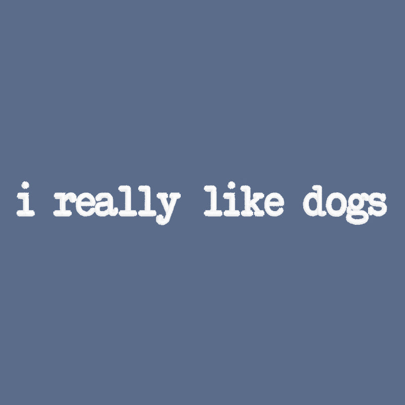 I Really Like Dogs Embroidered Mock Neck Sweatshirt