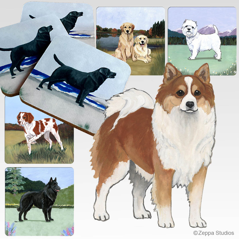 Icelandic Sheepdog Scenic Square Coaster