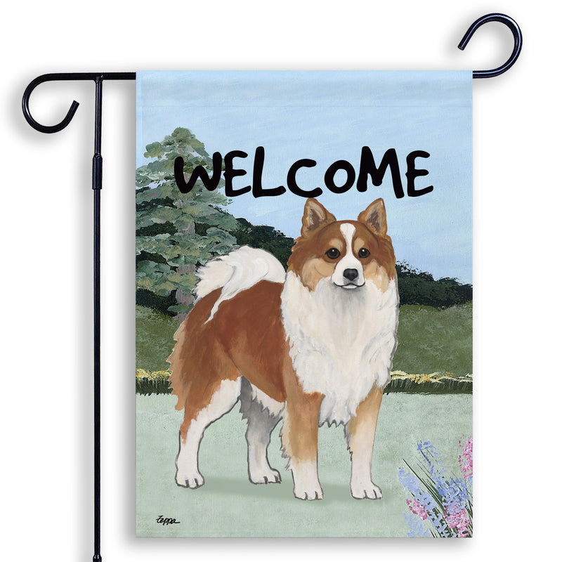 Icelandic Sheepdog Scenic Garden Flag