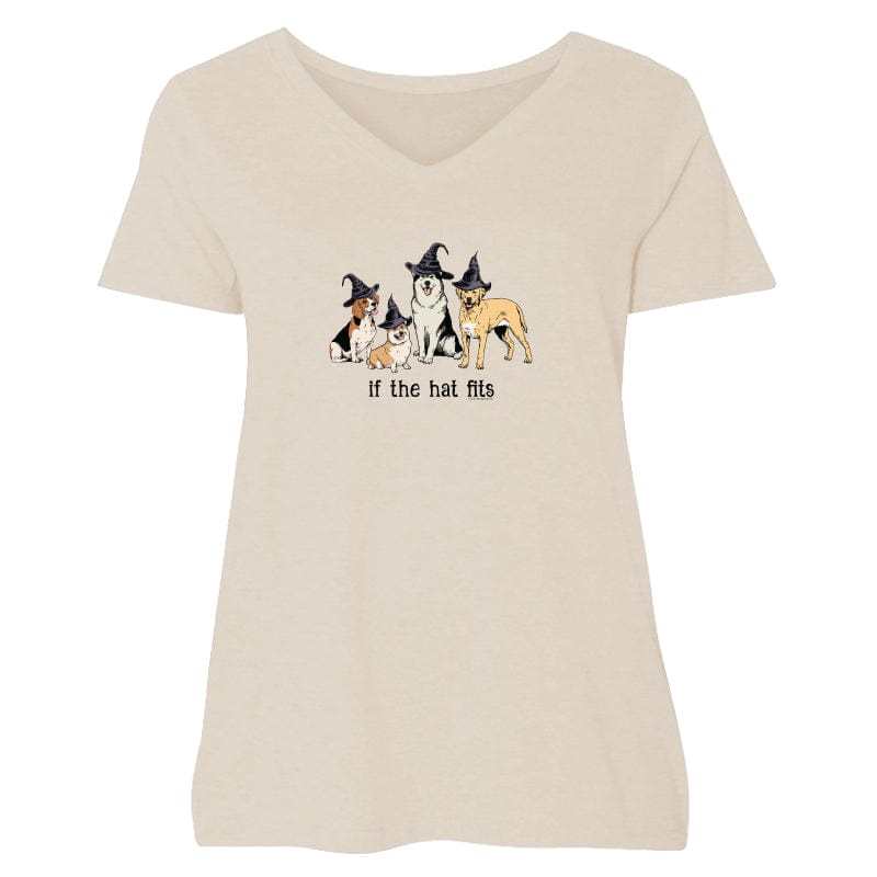 If the Hat Fits - Ladies Curvy V-Neck Tee