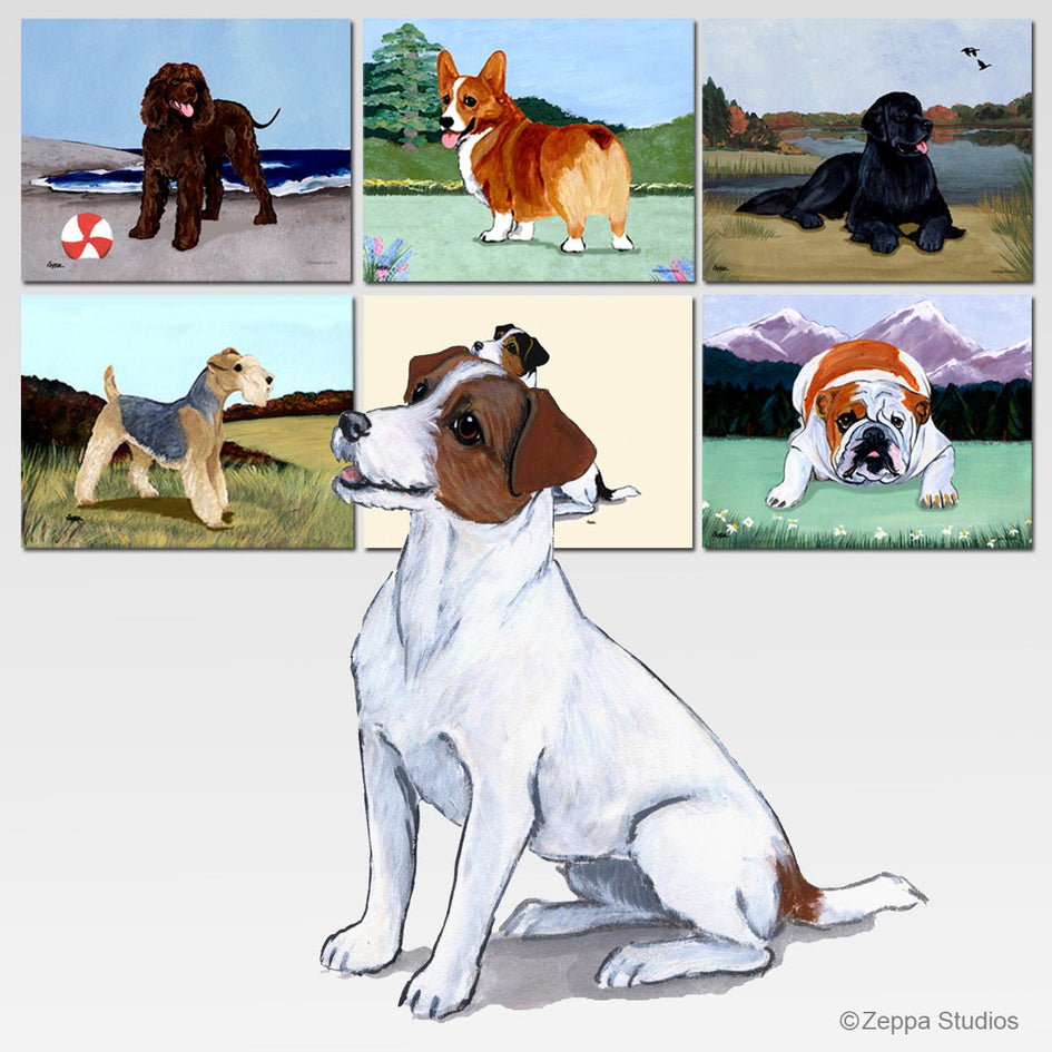 Russell Terrier, Brown and White Scenic Cutting Board