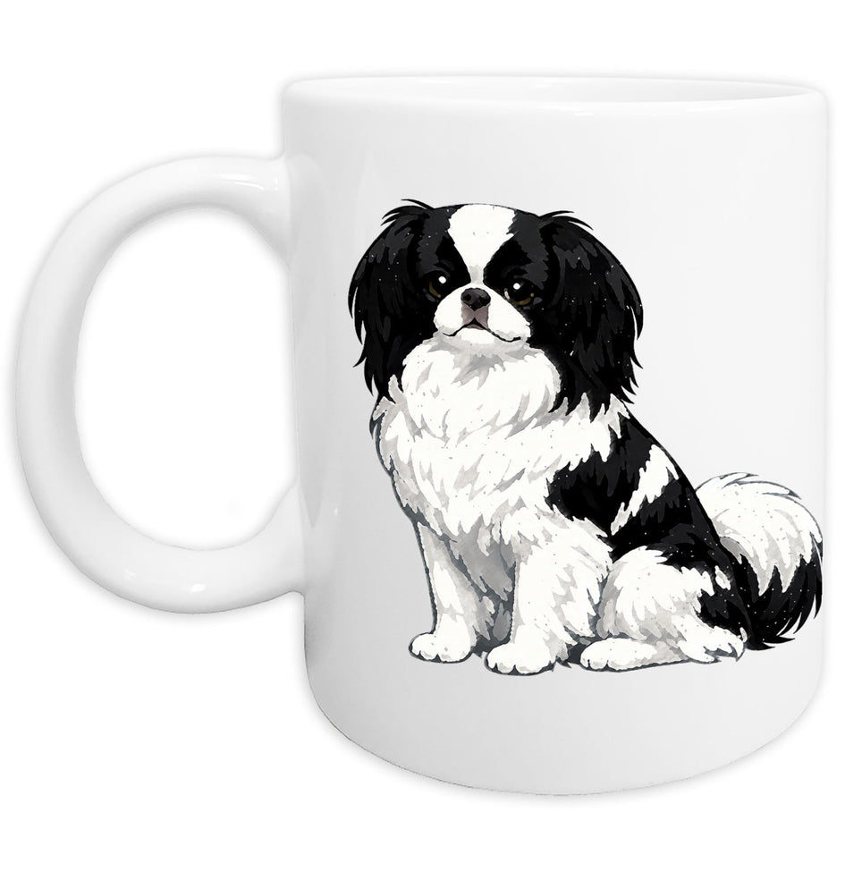 Japanese Chin Watercolor - Ceramic Mug
