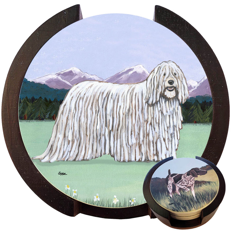 Komondor Scenic Bisque Coaster Set