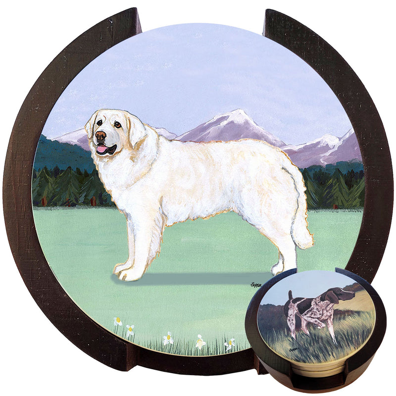 Kuvasz Scenic Bisque Coaster Set