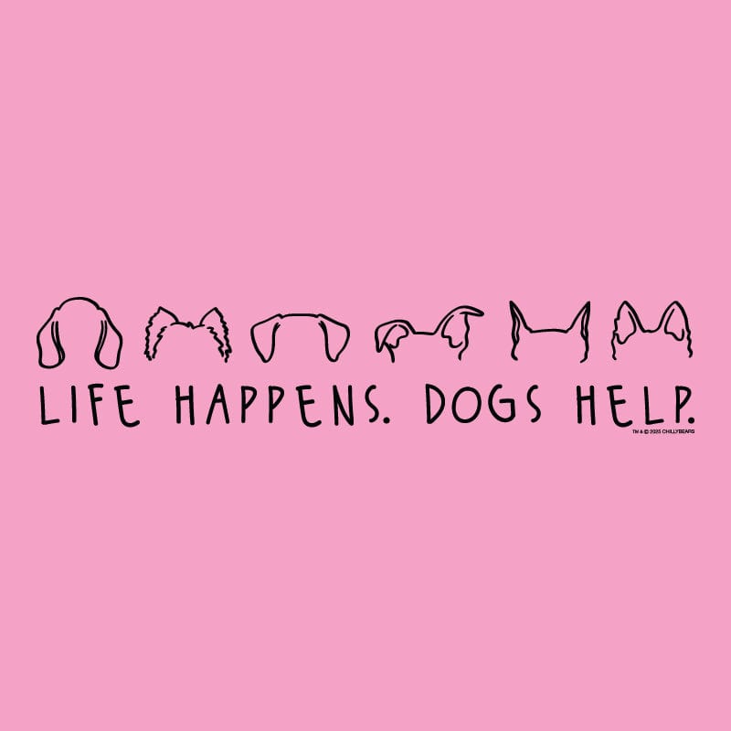 Life Happens Dogs Help - Ladies T-Shirt V-Neck