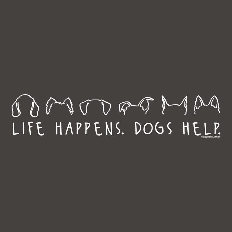 Life Happens Dogs Help - Ladies Curvy V-Neck Tee
