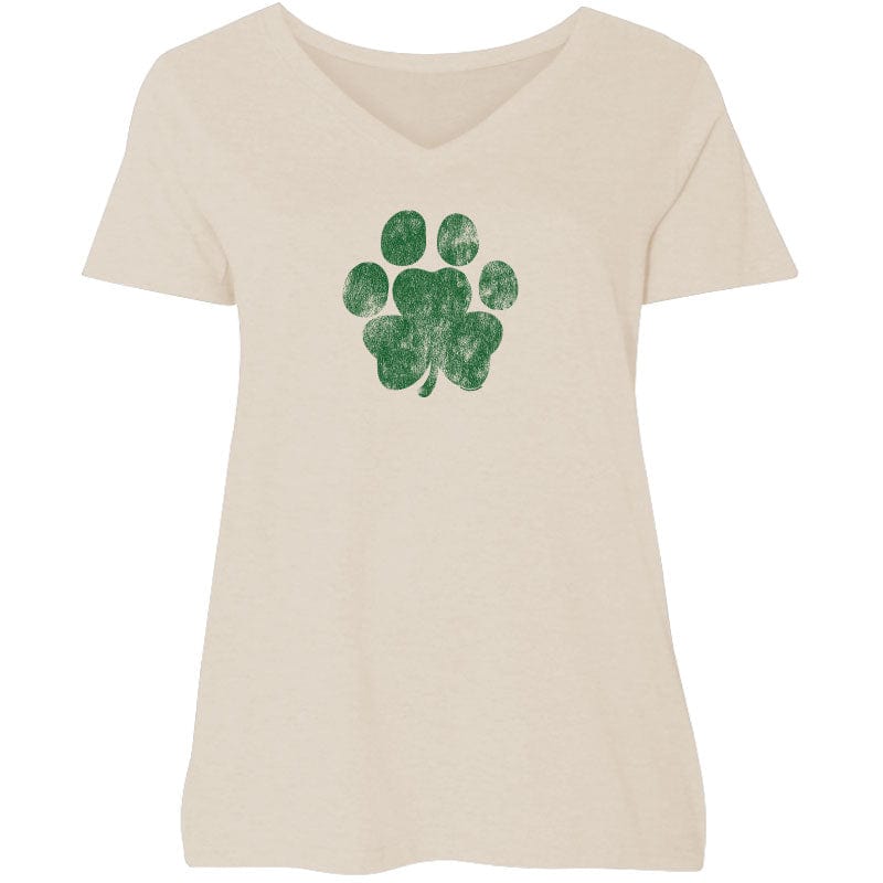 Lucky Paw - Ladies Curvy V-Neck Tee