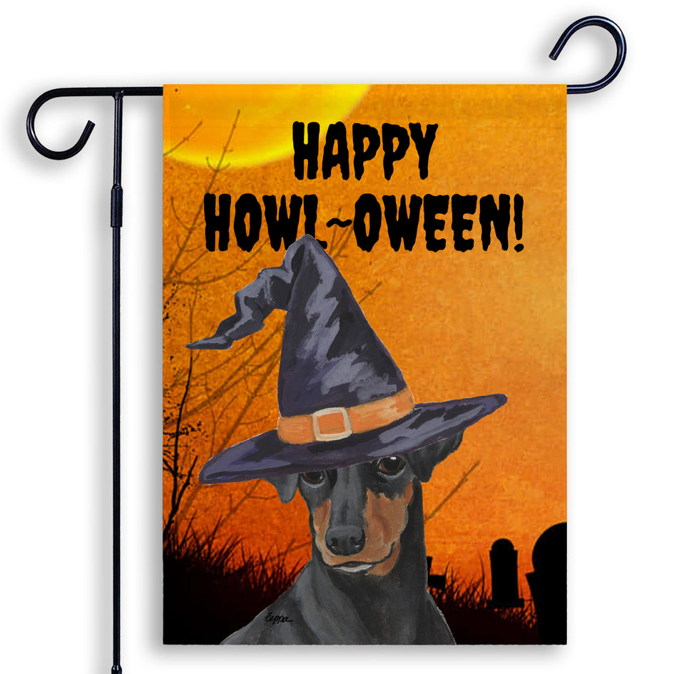 Manchester Terrier HAPPY HOWL-OWEEN Garden Flag