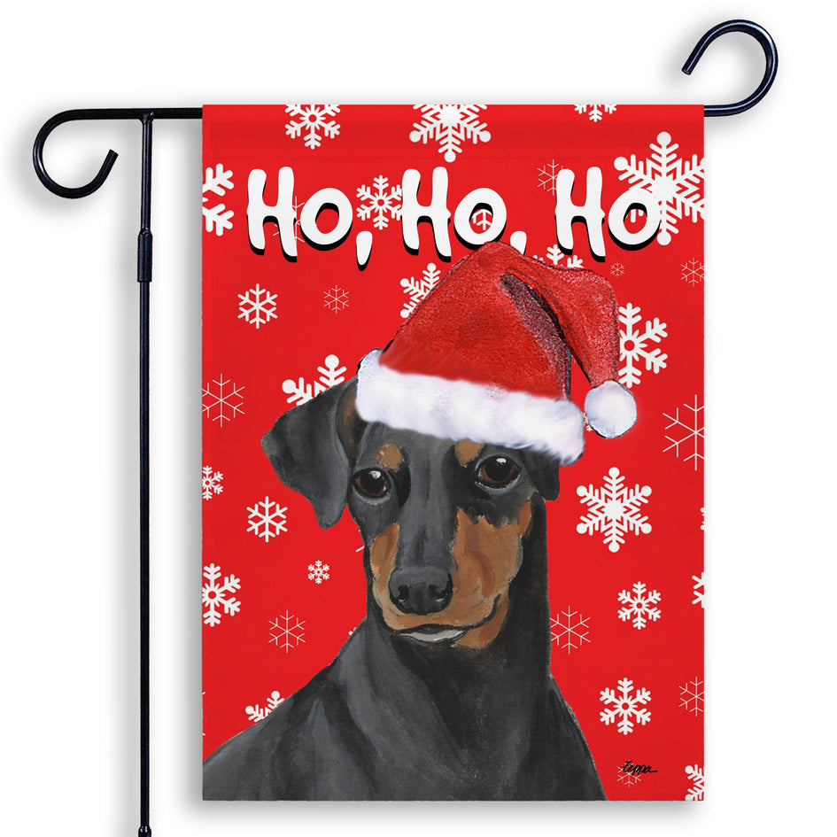 Manchester Terrier Ho Ho Ho Holidays Garden Flag