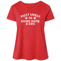 Most Likely to Bring Home a Dog - Ladies Curvy V-Neck Tee