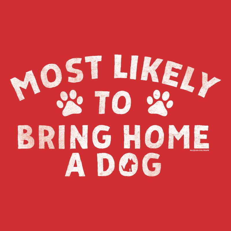 Most Likely to Bring Home a Dog - Ladies Curvy V-Neck Tee