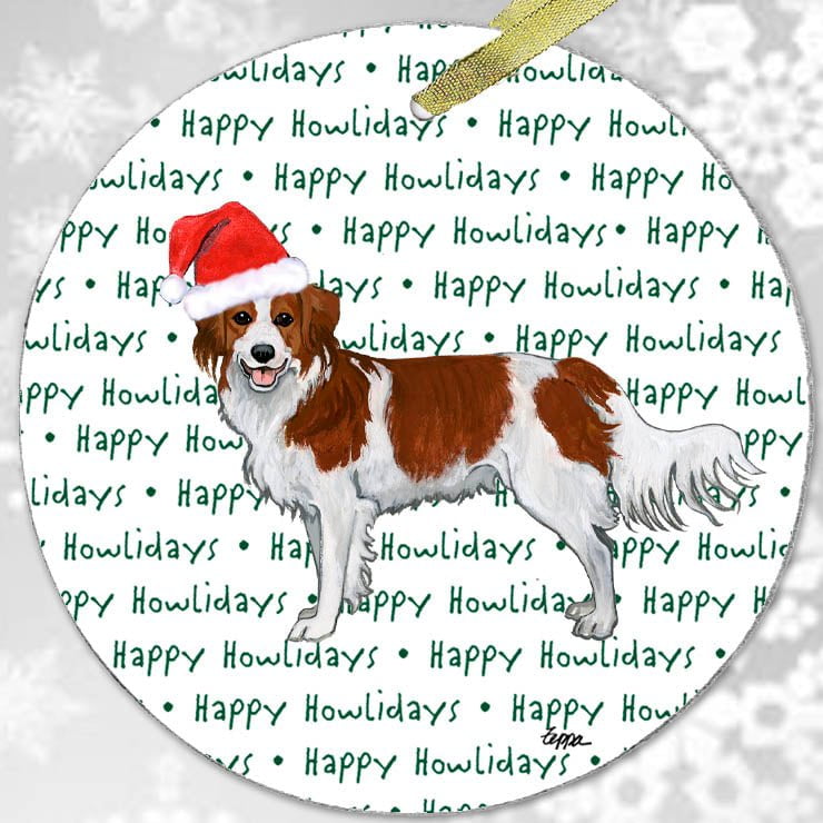 Nederlandse Kooikerhandje "Happy Howlidays" Ornament