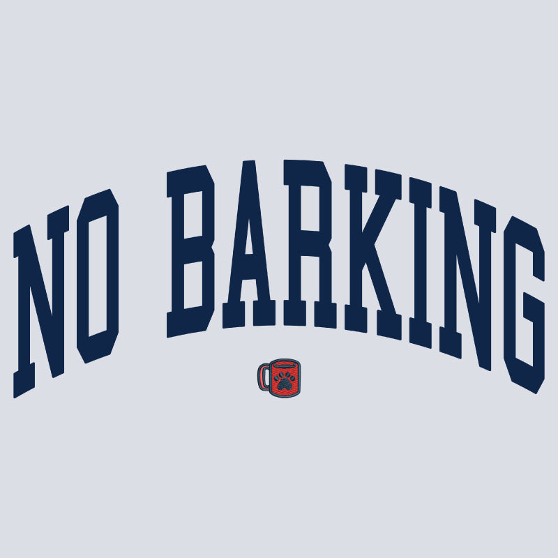No Barking Embroidered Mock Neck Sweatshirt