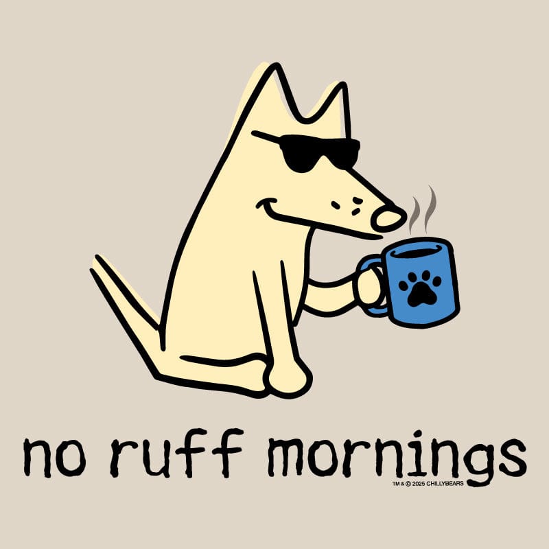 No Ruff Mornings - Ladies Curvy V-Neck Tee