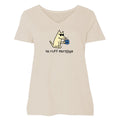 No Ruff Mornings - Ladies Curvy V-Neck Tee