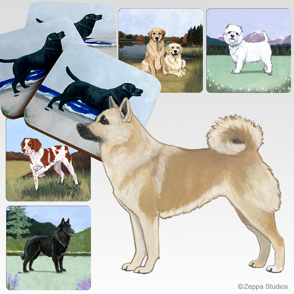 Norwegian Buhund Scenic Square Coaster