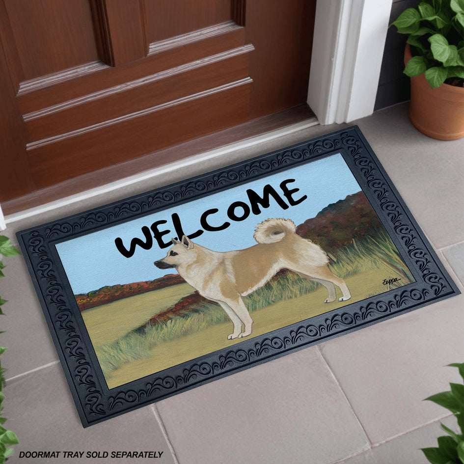 Norwegian Buhund Scenic Welcome Mat