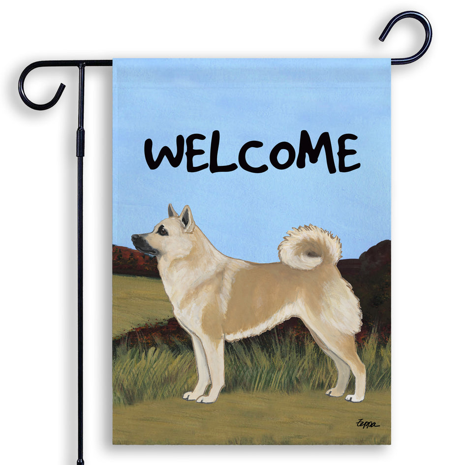 Norwegian Buhund Scenic Garden Flag