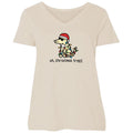 Oh Christmas Treat - Ladies Curvy V-Neck Tee