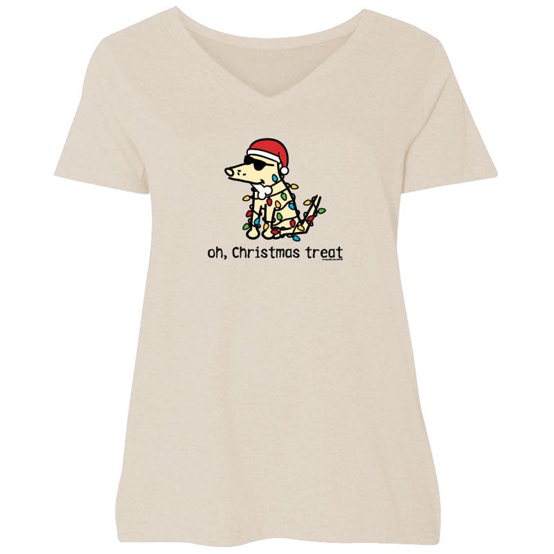 Oh Christmas Treat - Ladies Curvy V-Neck Tee