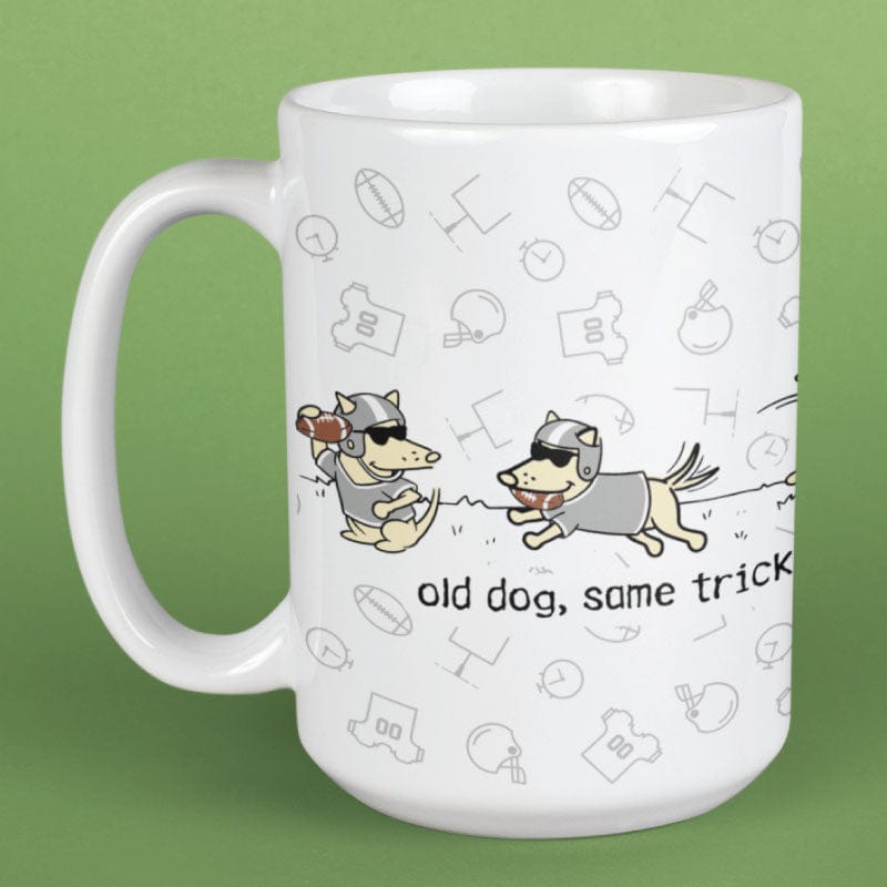 Old Dog Same Tricks - Large Coffee Mug