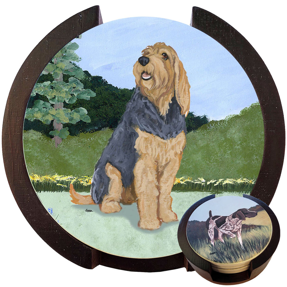 Otterhound Scenic Bisque Coaster Set