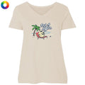 Out of Office - Ladies Curvy V-Neck Tee
