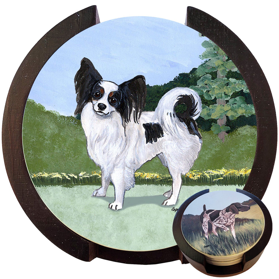 Papillon Scenic Bisque Coaster Set