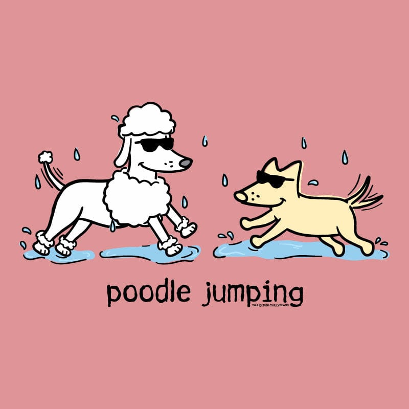 Poodle Jumping - Ladies T-Shirt V-Neck