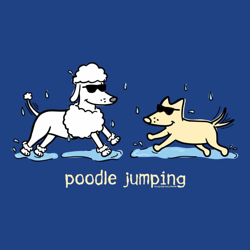 Poodle Jumping - Ladies T-Shirt V-Neck