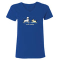 Poodle Jumping - Ladies T-Shirt V-Neck