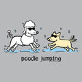 Poodle Jumping - Ladies Curvy V-Neck Tee