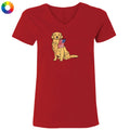 Red White and Golden - Ladies T-Shirt V-Neck