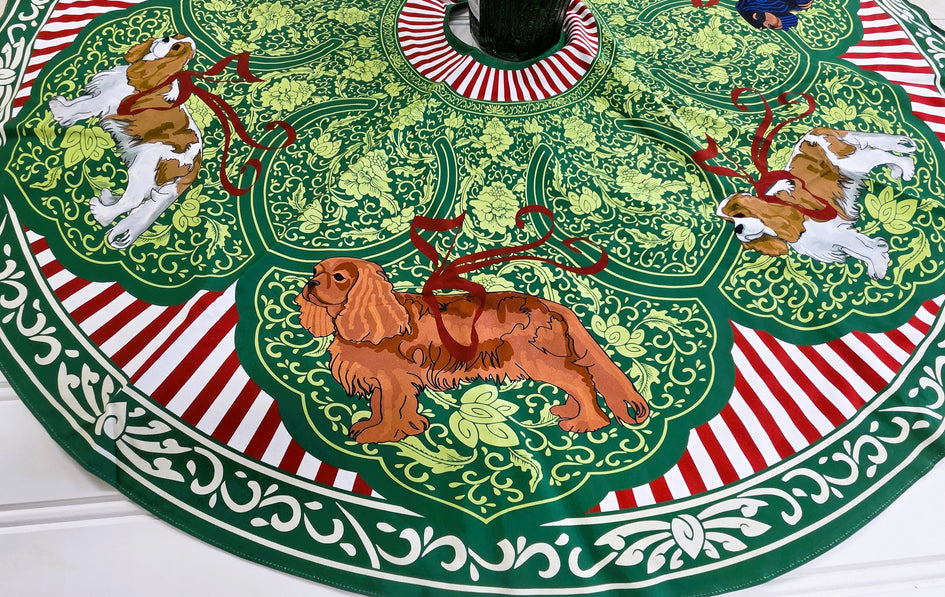 Cavalier King Charles  Spaniel Christmas Tree Skirt