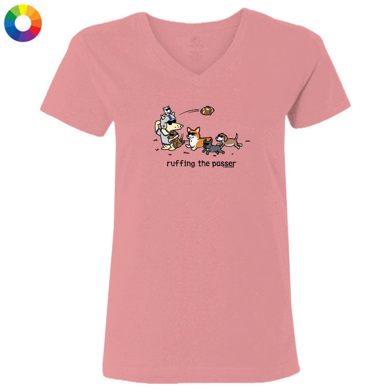 Ruffing the Passer - Ladies T-Shirt V-Neck