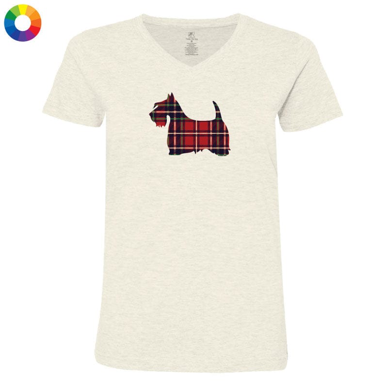 Scottish Tartan - Ladies T-Shirt V-Neck