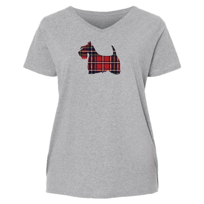 Scottish Tartan - Ladies Curvy V-Neck Tee