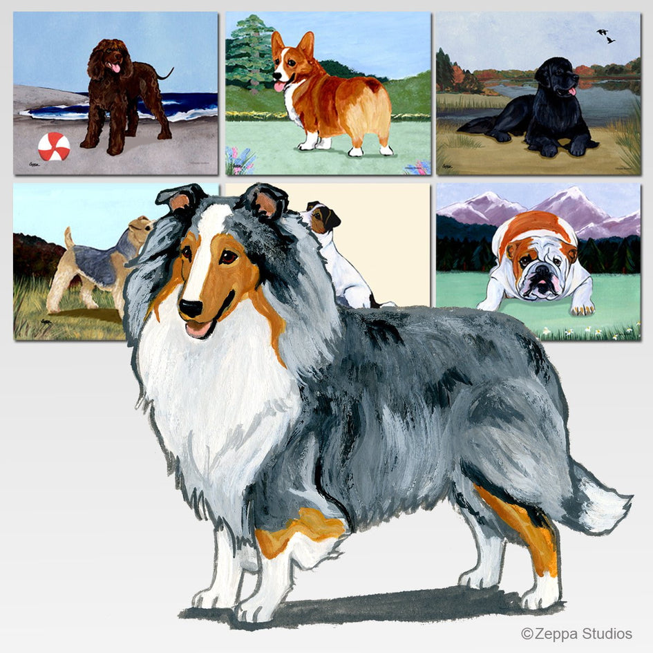 Shetland Sheepdog Scenic Cutting Board