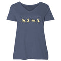 Sit Strut Run Howl - Ladies Curvy V-Neck Tee
