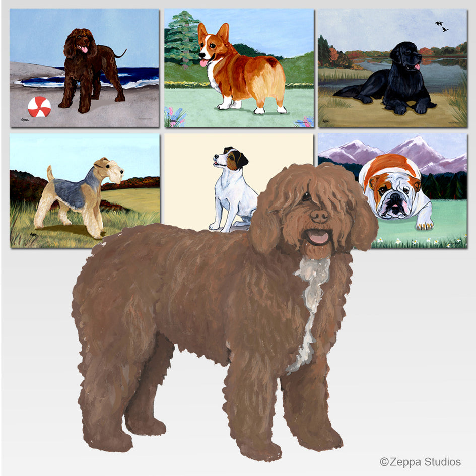 Spanish Water Dog Scenic Cutting Board