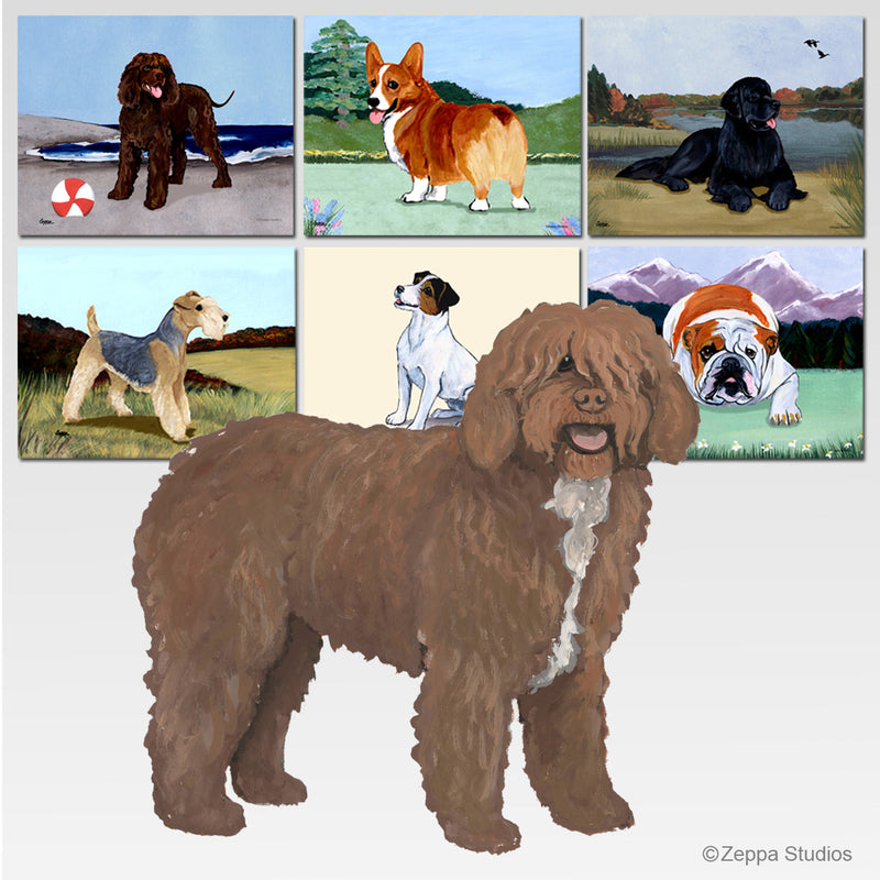 Spanish Water Dog Scenic Cutting Board