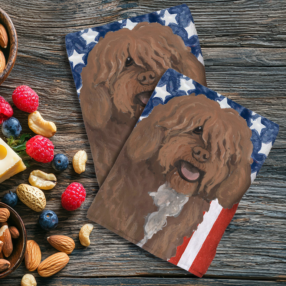 Spanish Water Dog Americana Kitchen Towel Set