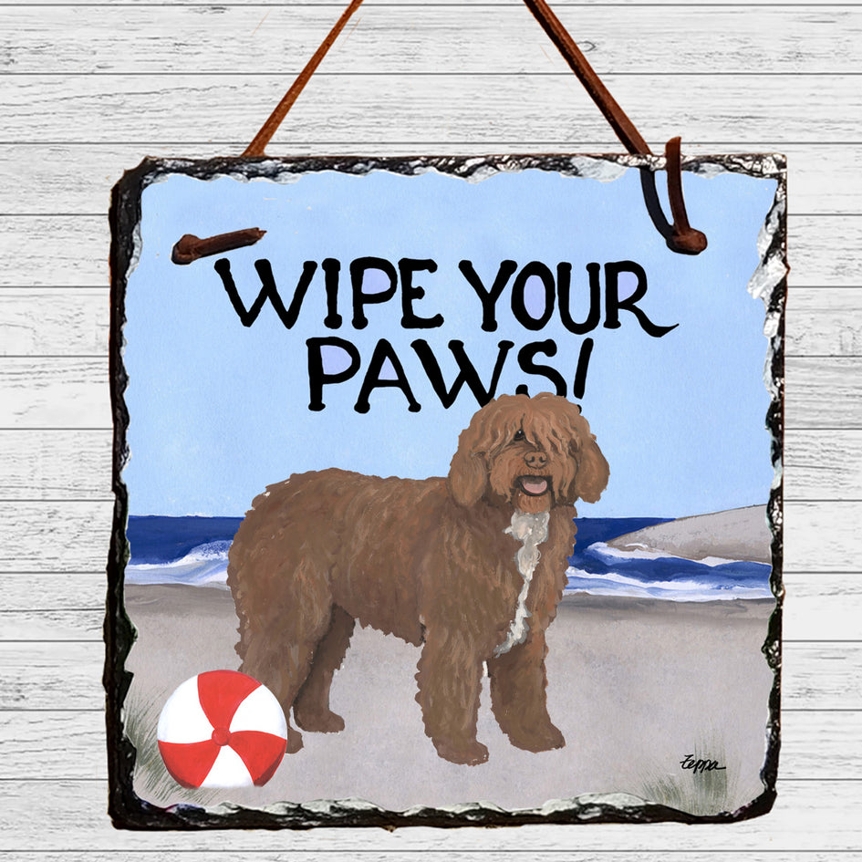 Spanish Water Dog Slate Sign