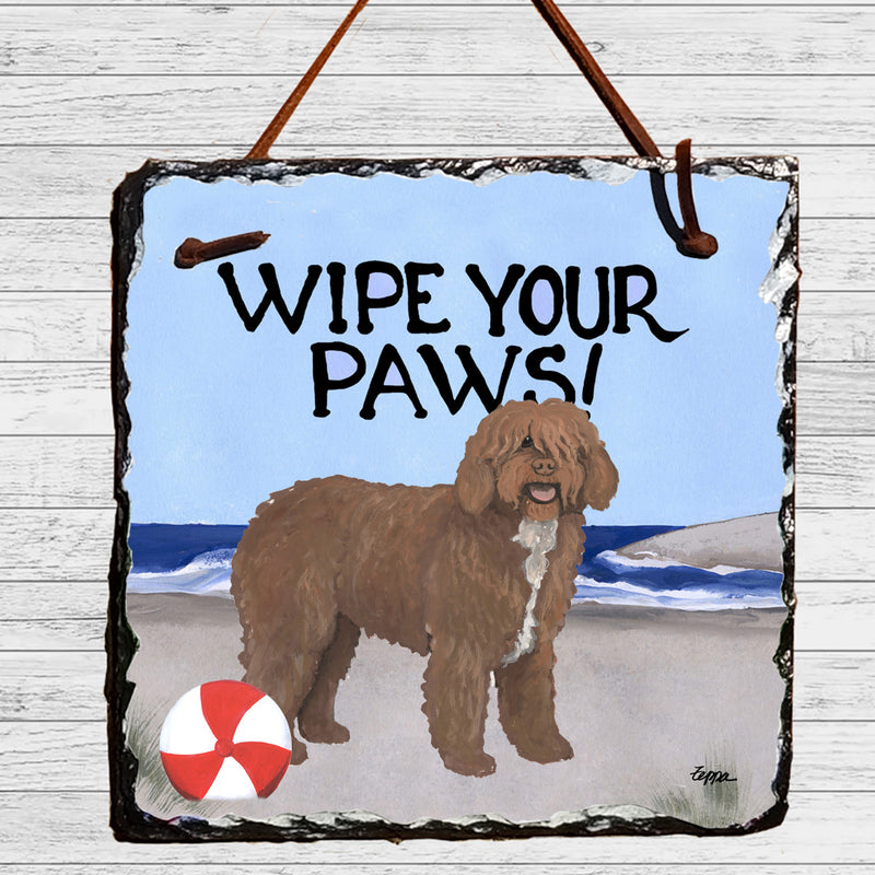 Spanish Water Dog Slate Sign