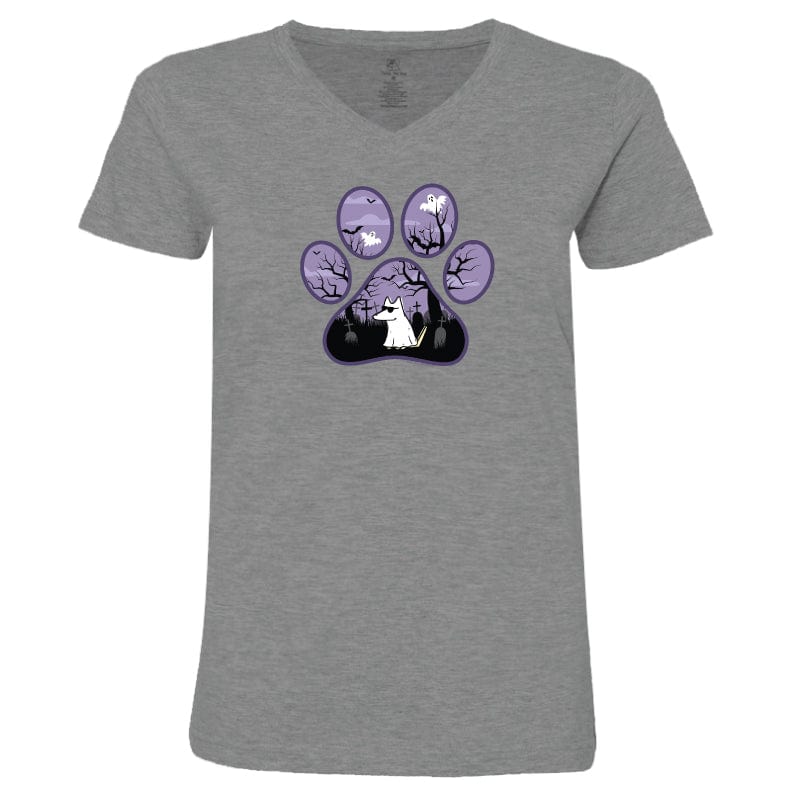 Spooky Paw - Ladies T-Shirt V-Neck